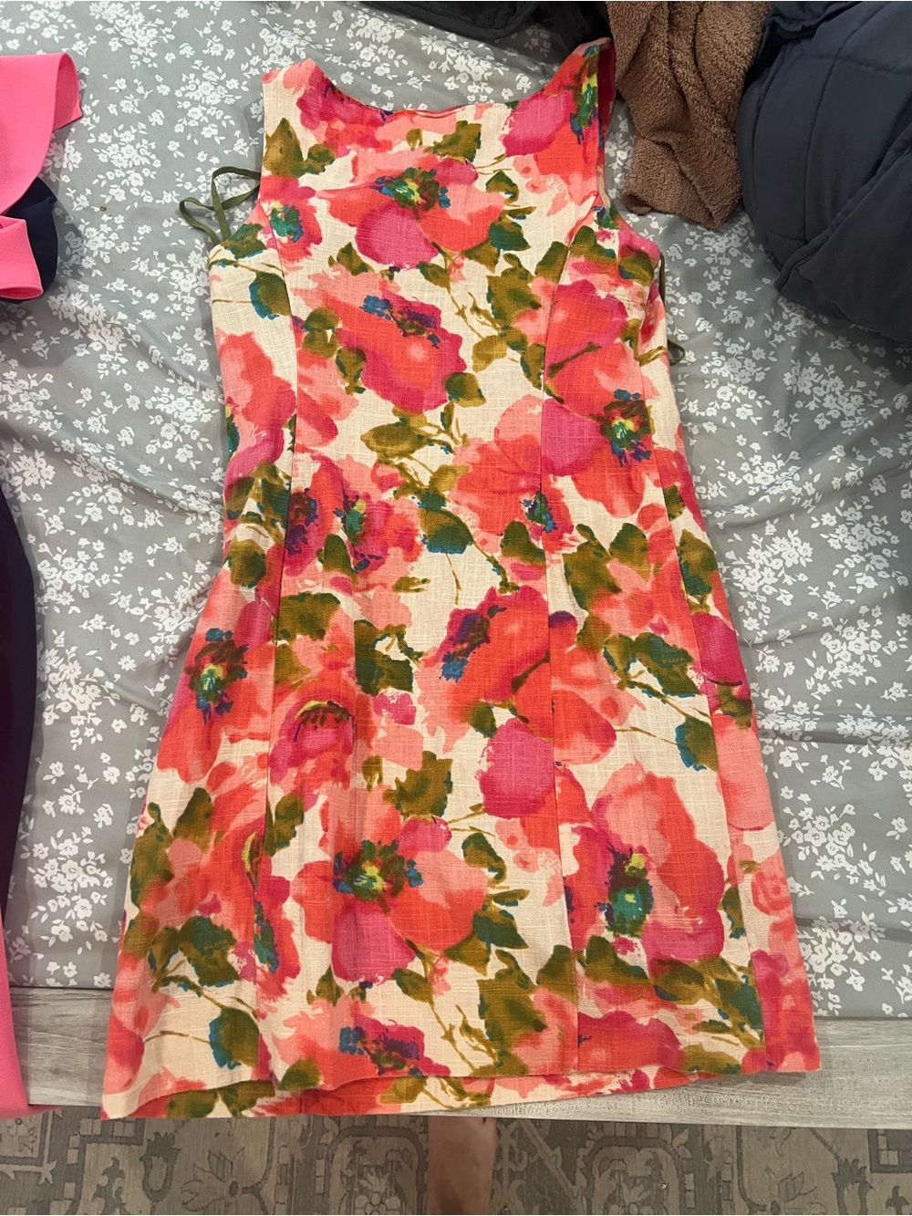 Anthropologie Pink Floral Sheath Dress